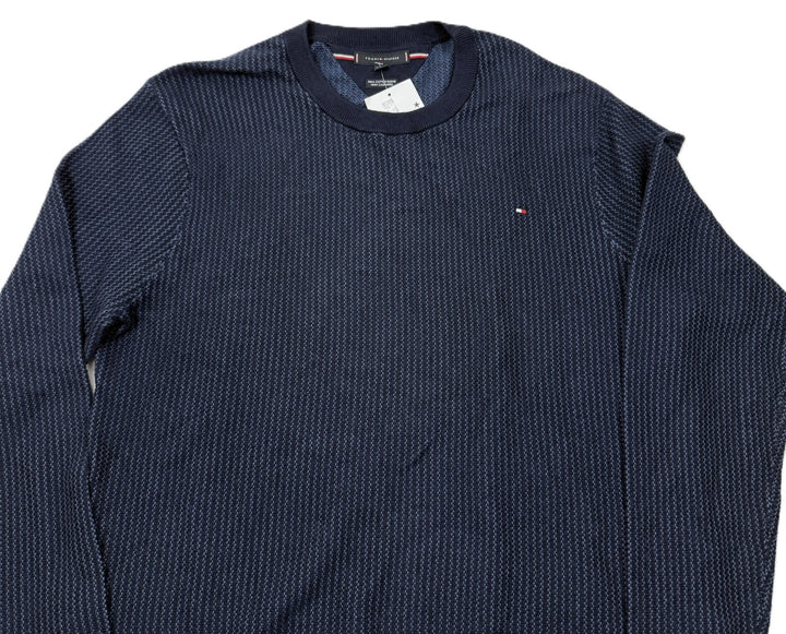 Translation missing: en.Tommy Hilfiger Men's Crewneck Two-Tone Cotton Cashmere Sweater- Desert Sky - 2XL