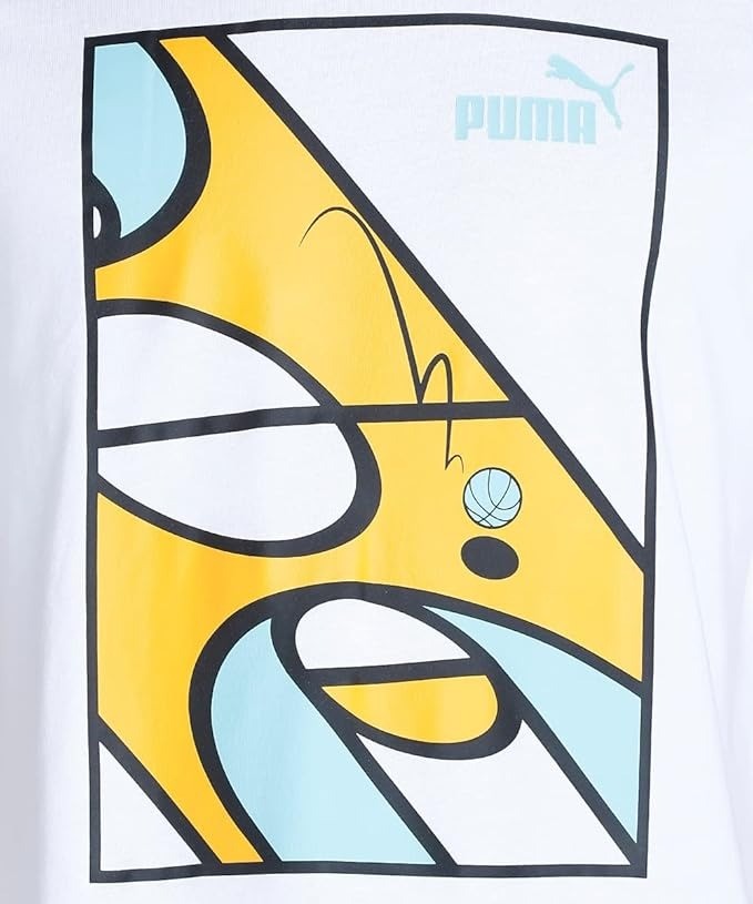 Translation missing: en.Puma Men's Crewneck Graphic Court Basketball Short Sleeve T-Shirt White-XL