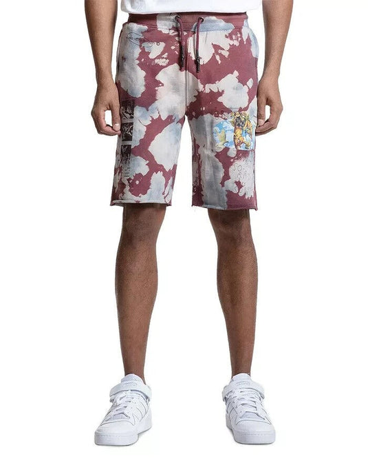 Translation missing: en.PRPS Men's All Cotton Cosmo Dyed French Terry Shorts in Multi-Size Medium