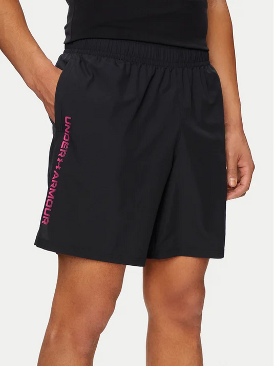 Translation missing: en.Under Armour Men's Moisture-Wicking Logo-Print 8-1/4" Tech Shorts Black Pink-2XL