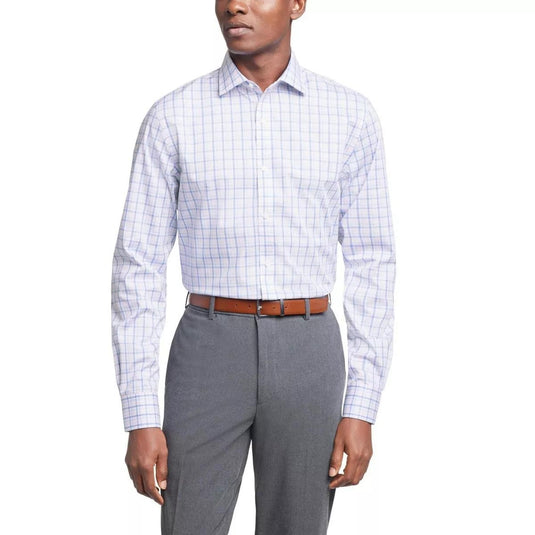 Translation missing: en.Tommy Hilfiger Dress Shirt Blue Multi 15.5 32/33 Mens FlexSlim Fit Stretch Twill