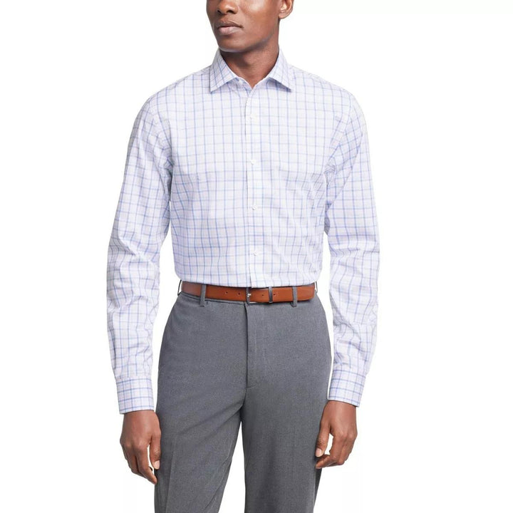 Translation missing: en.Tommy Hilfiger Dress Shirt Blue Multi 15.5 32/33 Mens FlexSlim Fit Stretch Twill