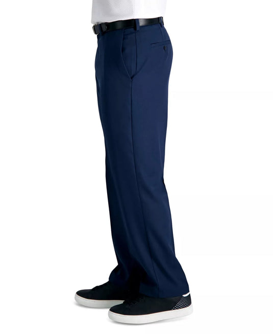 Translation missing: en.Haggar Men's Cool 18 Pro Reg-Fit 4-Way Stretch Moisture-Wick Pants Navy-38x30