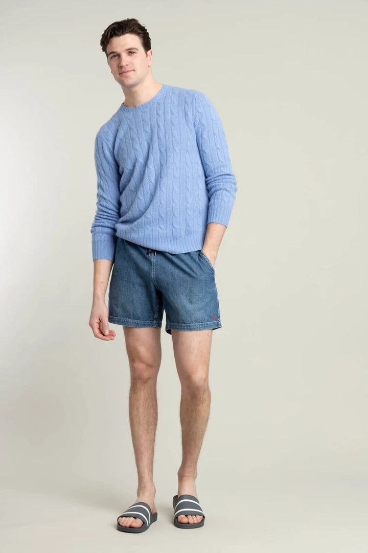 Translation missing: en.Polo Ralph Lauren Men's Cable-Knit Cashmere Sweater in Litchfield Blue-XL