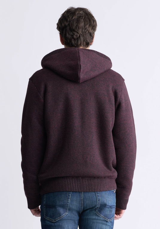 Translation missing: en.Buffalo David Men's Walmick Full-Zip Knit Hoodie with Sherpa Lining - Red - XL