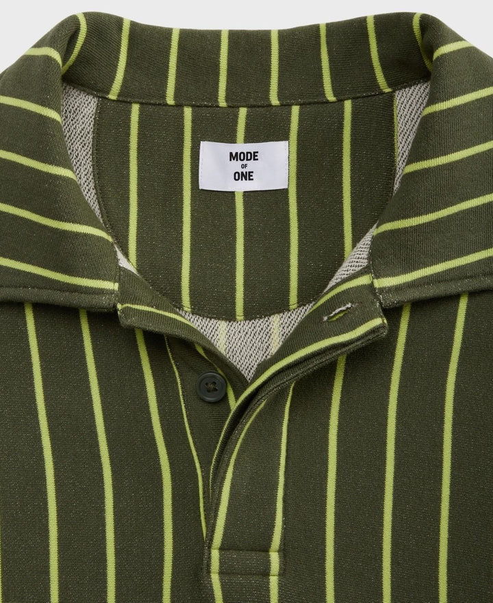 Translation missing: en.Mode of One Men's Relaxed-Fit Long-Sleeve French Terry Polo Shirt Wild Ivy-Large
