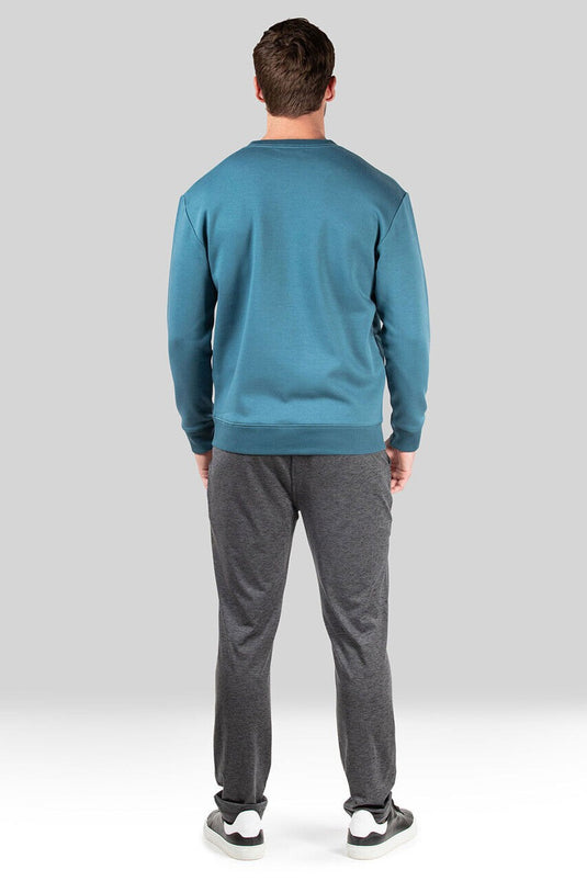 Translation missing: en.Natori Mens Bagani ClassicFit Brushed Fleece Sweatshirt in Stargazer Blue-Size L