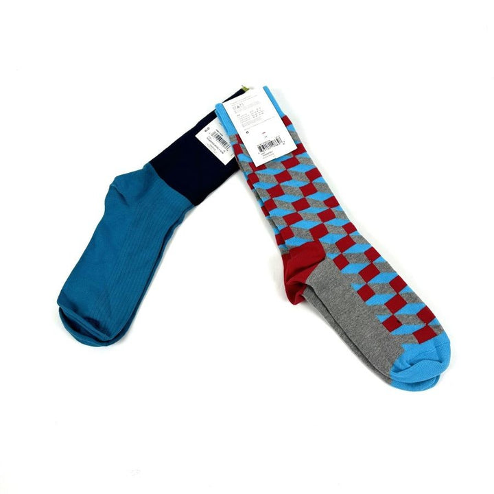 Translation missing: en.Happy Socks 2Pr Filled Optic Socks &amp; I Am Blocked Crew Socks Multi-8-12