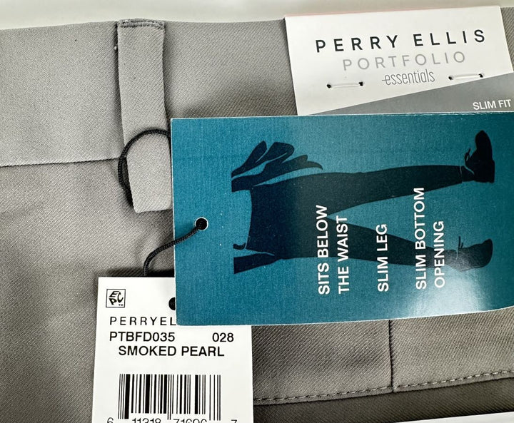 Translation missing: en.Perry Ellis Portfolio Essentials Men Slim-Fit Golf Pants - Smoke Pearl-40x30