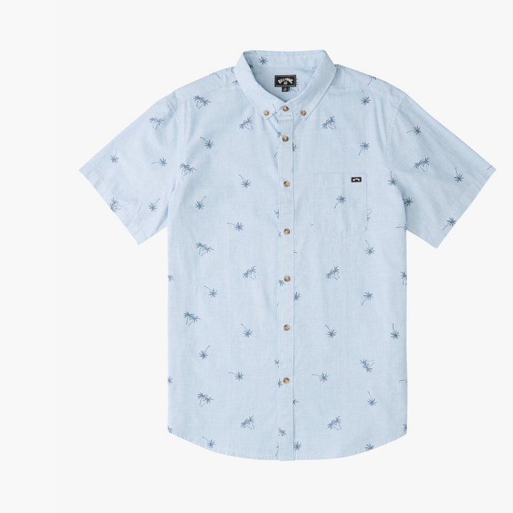 Translation missing: en.Billabong Men's Organic Cotton Sundays Mini Short Sleeve Shirt Mist Blue-Large