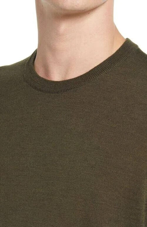 Translation missing: en.NN07 Men's Harry Merino Wool Pullover Sweater in 321 Dark Green Melange-Medium