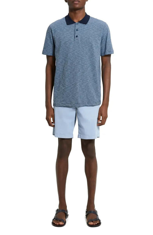 Translation missing: en.Theory Men's Bron Stripe Cosmos Slub Cotton Polo in ORY Baltic/Heron-Medium