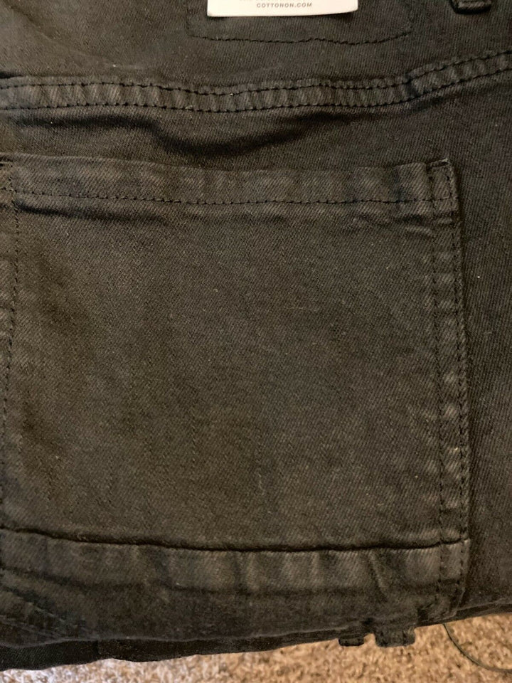 Translation missing: en.Cotton On Men - Super Skinny Regular Rise Jeans - Jet black blow out-Size 30/31