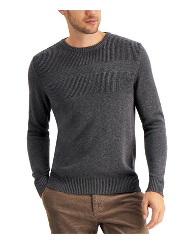 Translation missing: en.Club Room Men's Textured Cotton Sweater Charcoal Heather-XL