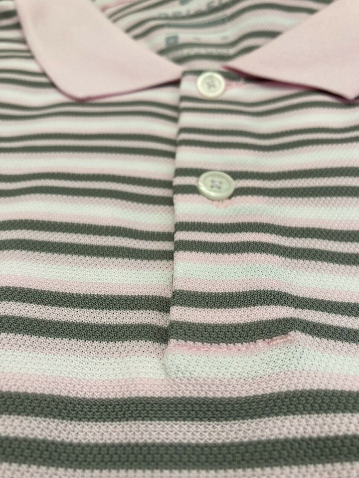 Translation missing: en.Nike Men's Dri-fit Golf Victory Striped Polo Shirt in Pink Foam / Dust/ White-Sm