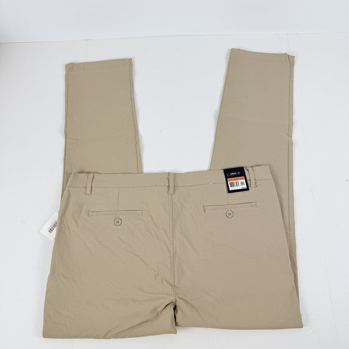Translation missing: en.Galaxy Men's Chinos 36x30 Khaki Slim Fit Stretch Flat Front Performance