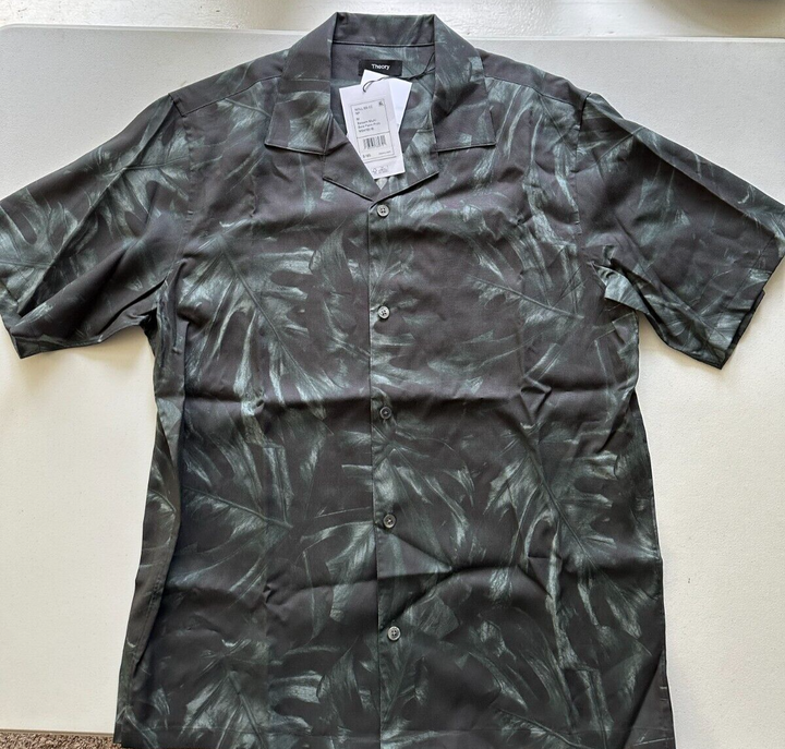 Translation missing: en.Theory Men's Noll Bold Palm Print Camp Collar Shirt in Balsam Multi M0479518-Med