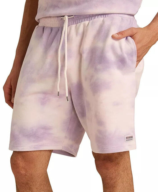 Translation missing: en.Guess Men's Originals Kit Classic-Fit Tie-Dyed French Terry Shorts Lt Purple-Sm