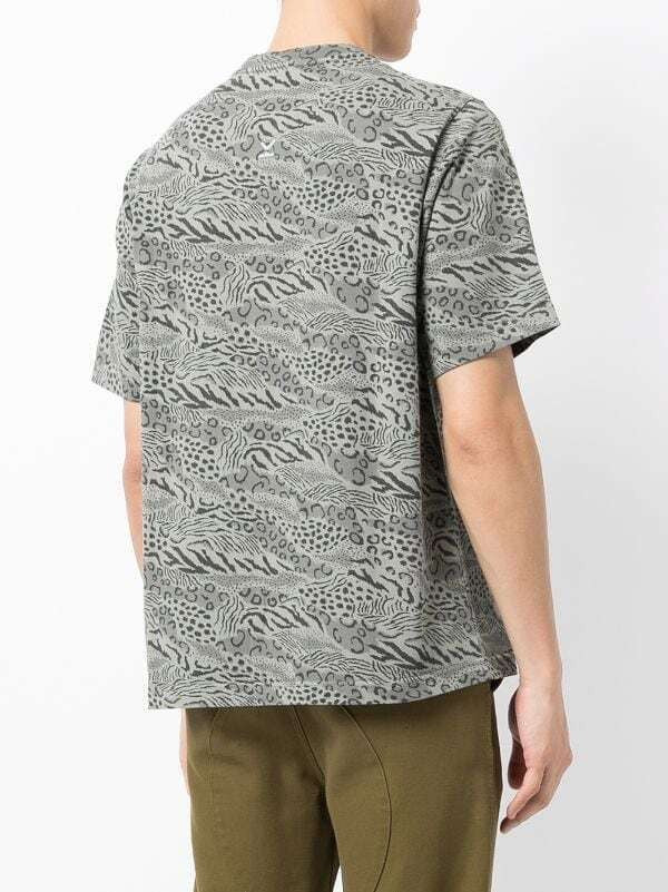 Translation missing: en.Kenzo Men's Graphic Animal Print Tee in Grey-Size XL