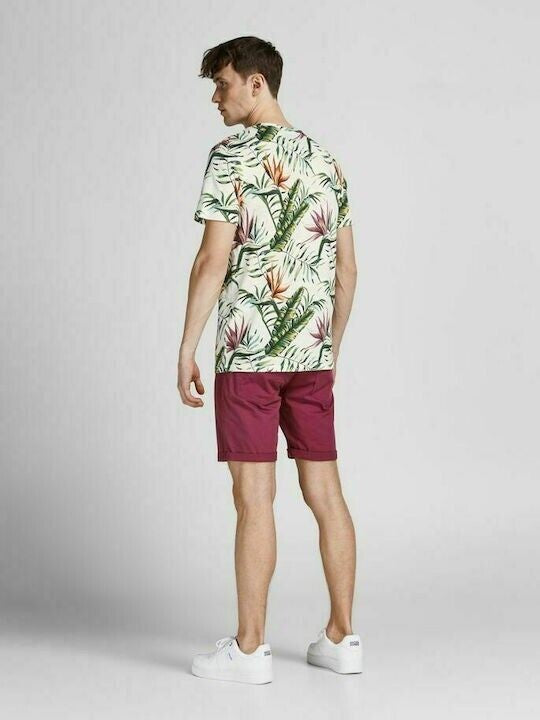 Translation missing: en.Jack &amp; Jones Men's Coastal Tropical-Print T-Shirt in Cloud Dancer-2XL