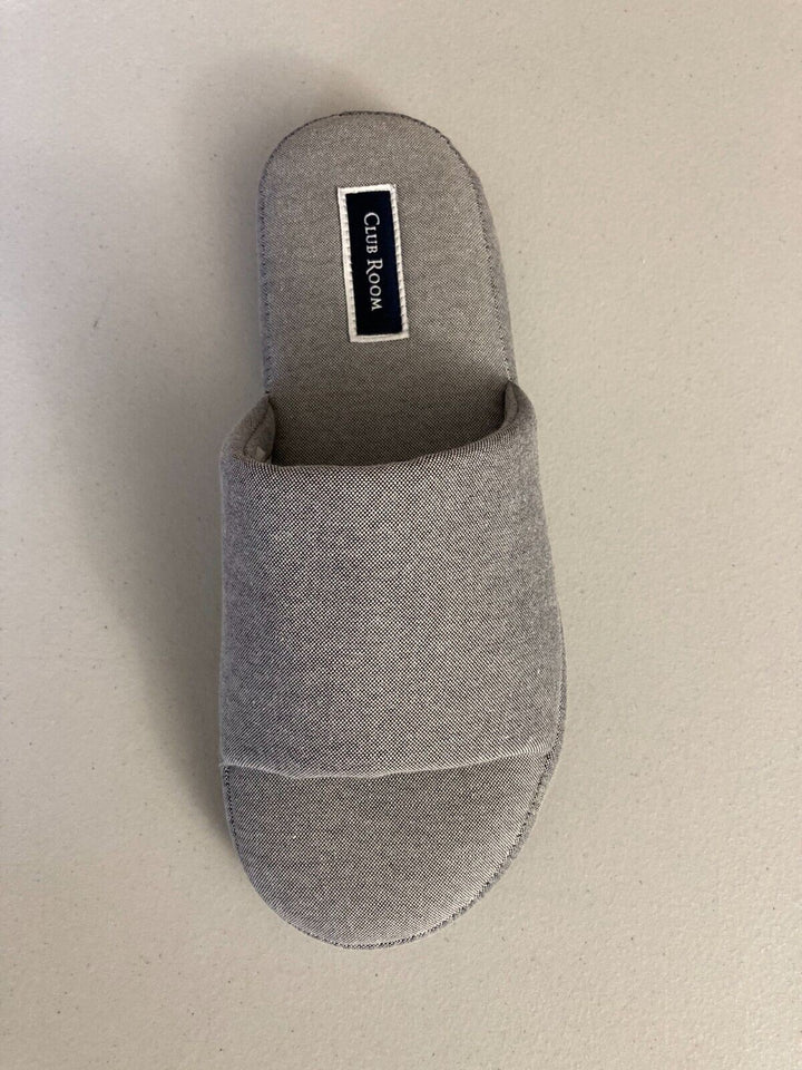 Translation missing: en.Club Room Men's Cushioned Bed Slides in Chambray Stipes-Small 6-7