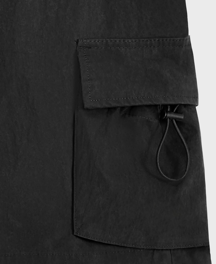 Translation missing: en.Mode of One Men's Relaxed-Fit Crinkled 7" Cargo Shorts Cotton Blend Black-2XL