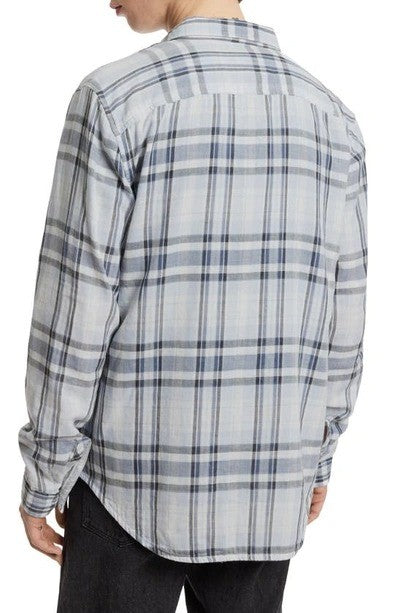 Translation missing: en.John Varvatos Mens Neil Regular Fit Reversible Button-Up Shirt Dusted Blue-2XL
