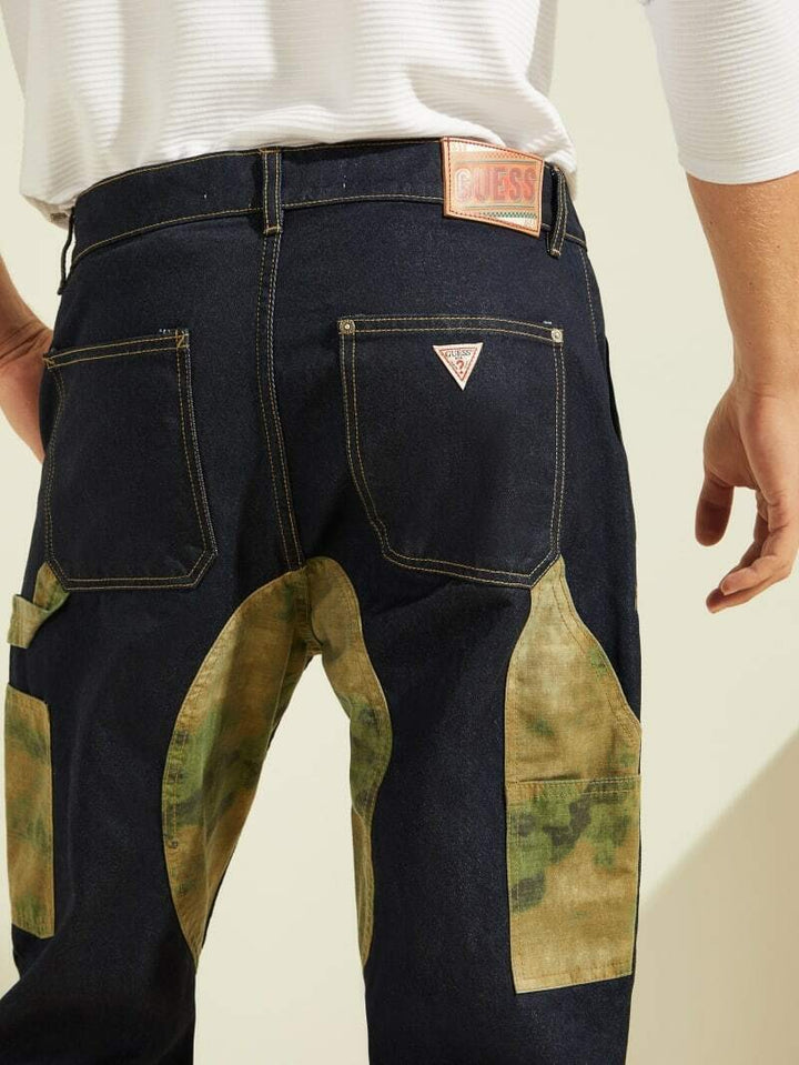 Translation missing: en.Guess Men's Century Explorer Cargo Jeans Camo Accents in Th Explorer Wash-33/32