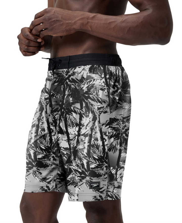 Translation missing: en.Speedo Men's Hawaiian Sky Bondi Basin Palm Print 9" Boardshorts Black-2XL