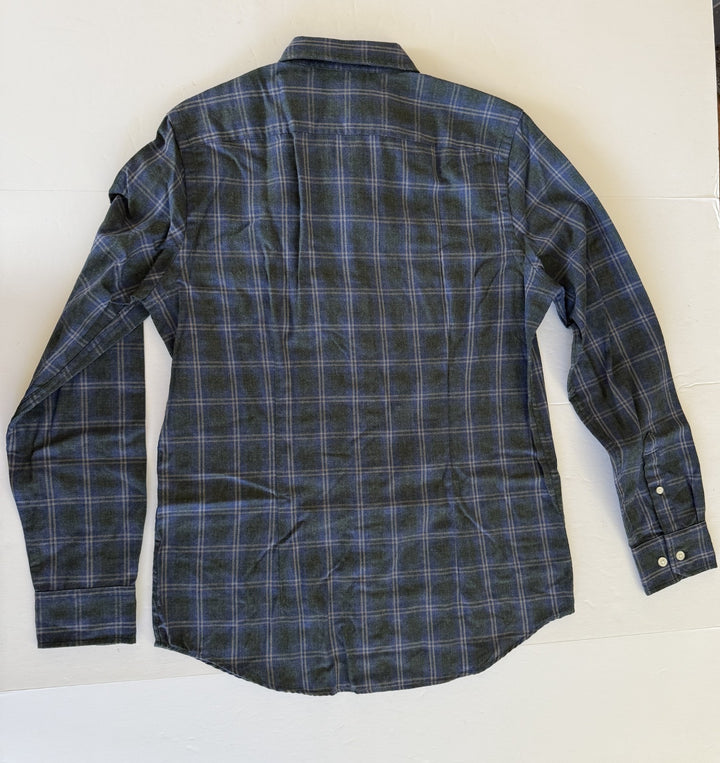Translation missing: en.The Men's Store  Check-Print Classic Fit Shirt Grey Navy-Small
