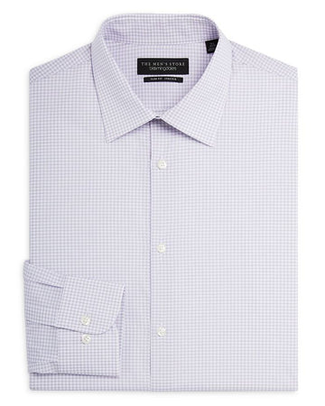 Translation missing: en.The Men's Store Slim Fit Stretch Gingham Dress Shirt Purple-17 34/35