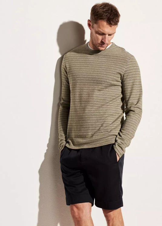 Translation missing: en.Vince Men's Feeder Stripe L/S Crew Neck Shirt H Echo Park/Dk Arrowhead-2XL