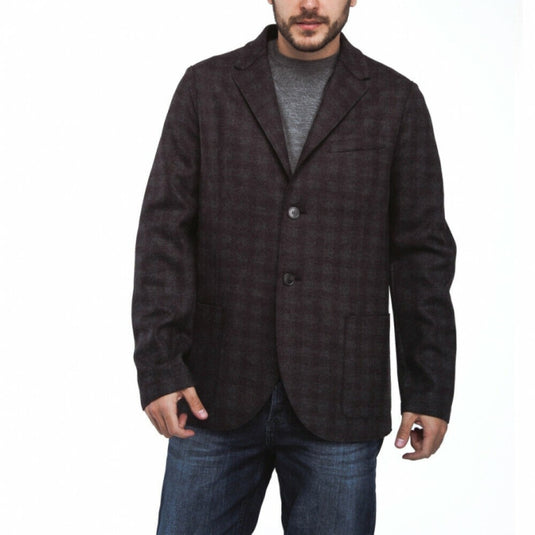 Translation missing: en.Harris Wharf London Charcoal Virgin Wool Tartan Flannel Blazer-EU 50 US Large 40