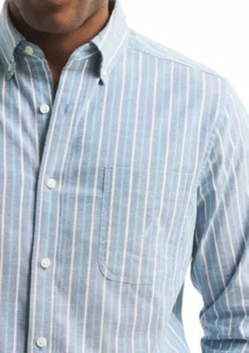 Translation missing: en.Nautica Long Sleeve Oxford Stripe Woven Shirt - Limoges - Small