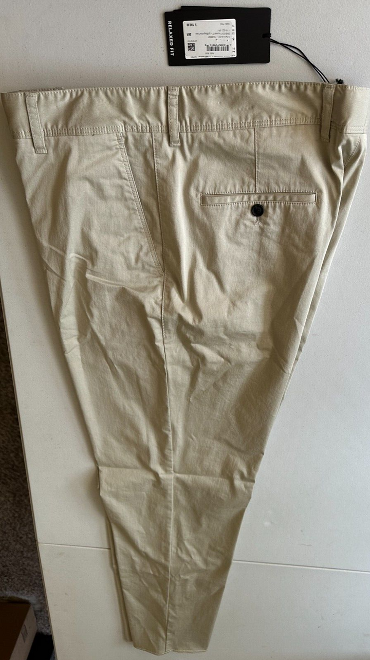 Translation missing: en.BOSS Men's Perin W-222 Relaxed Fit Solid Chino Pants in Lt Beige-36R Unhemmed