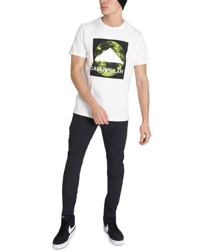 Translation missing: en.Caterpillar Men's All Cotton Connect Triangle Tee in White-XL
