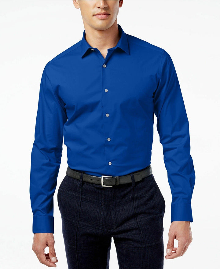 Translation missing: en.Alfani Dress Shirt Mens 14-14.5 32/33 Lazulite  Slim-Fit Temperature Regulate