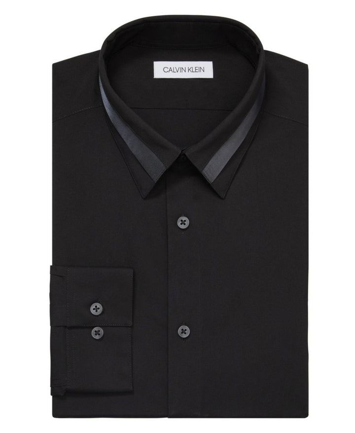 Translation missing: en.Calvin Klein Mens Dress Shirt Slim Fit Formal Infinite Black Solid-15-15.5 34/35
