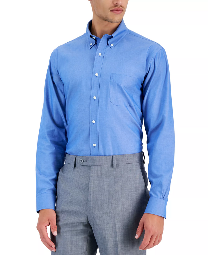 Translation missing: en.Brooks Brothers Men's Reg Fit Non-Iron Solid Dress Shirts French Blue-16 34/35