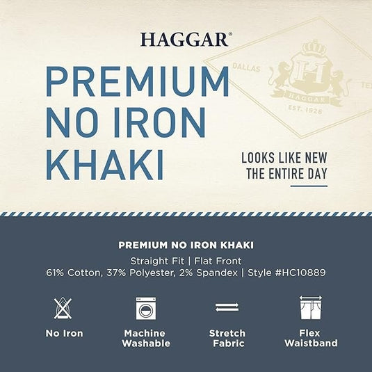 Translation missing: en.Haggar Men's Premium No Iron Khaki Straight-Fit Stretch Pants DK Grey-38x30