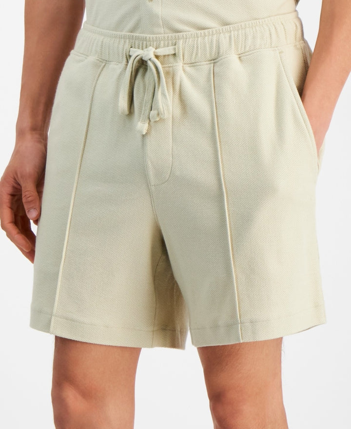 Translation missing: en.Alfani Pique All Cotton Shorts Men's 2XL Brown Rice Solid 5.5 inseam