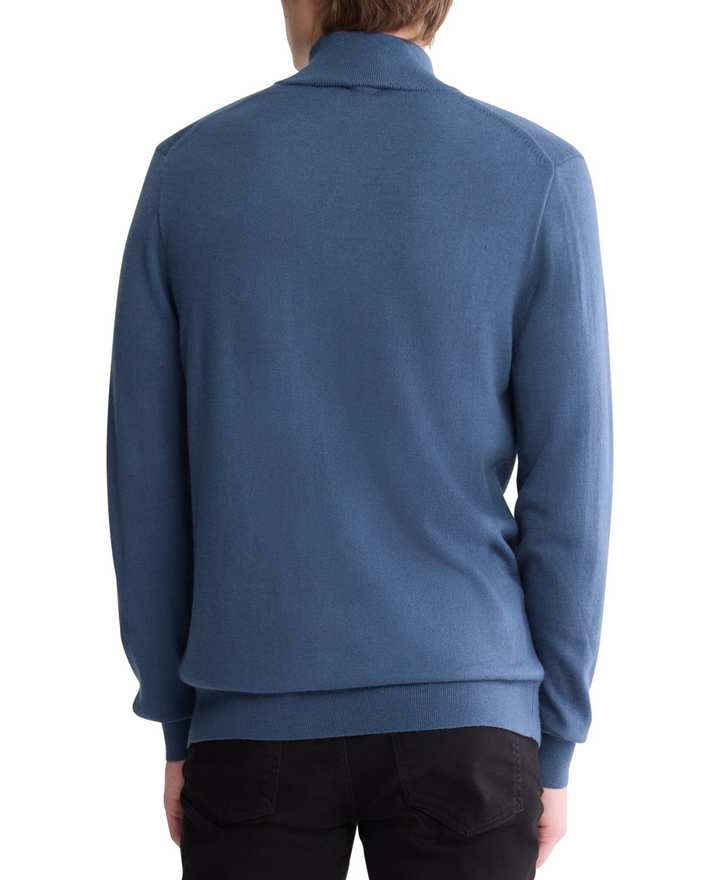 Translation missing: en.Calvin Klein Men's Poly Merino Wool Quarter-Zip Sweater Insignia Blue-2XL