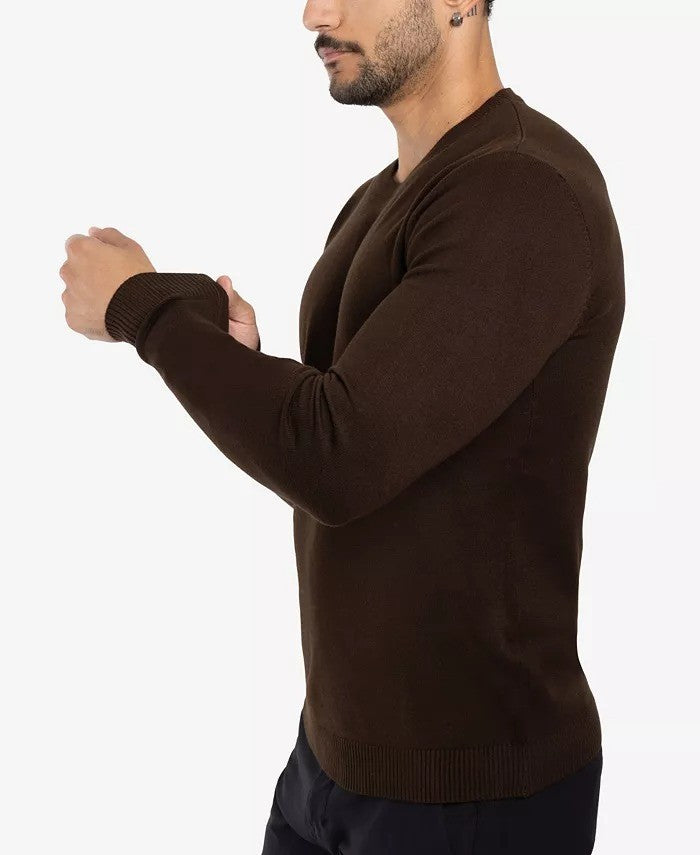 Translation missing: en.X-Ray Men's Basic Crewneck Pullover Midweight Sweater - Dark Brown-Medium