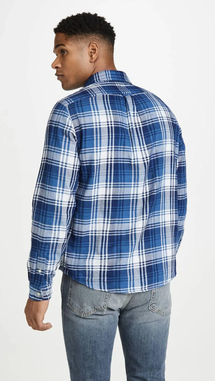 Translation missing: en.Polo Ralph Lauren Navy White Long Sleeves Flannel Plaid Shirt Blue/White-Size XS