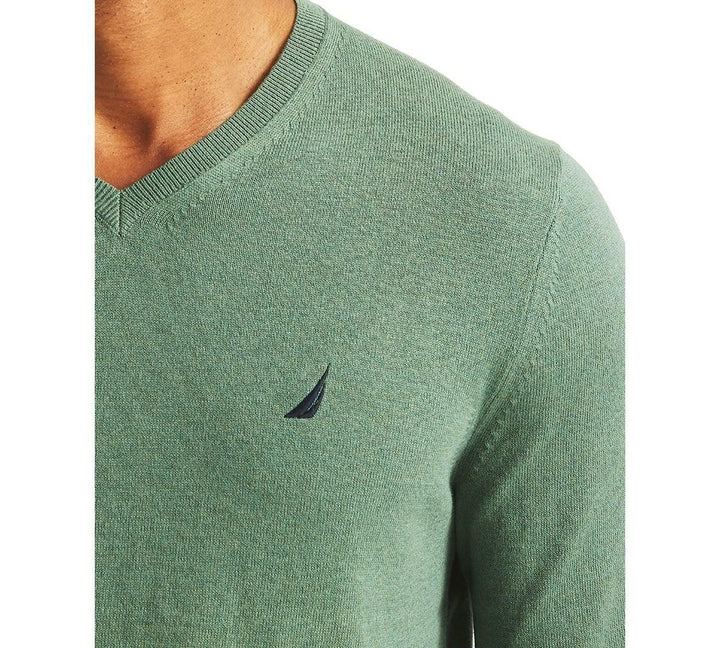 Translation missing: en.Nautica Navtech V-Neck Sweater Size XL Artic Heather Green Classic Fit Stretch