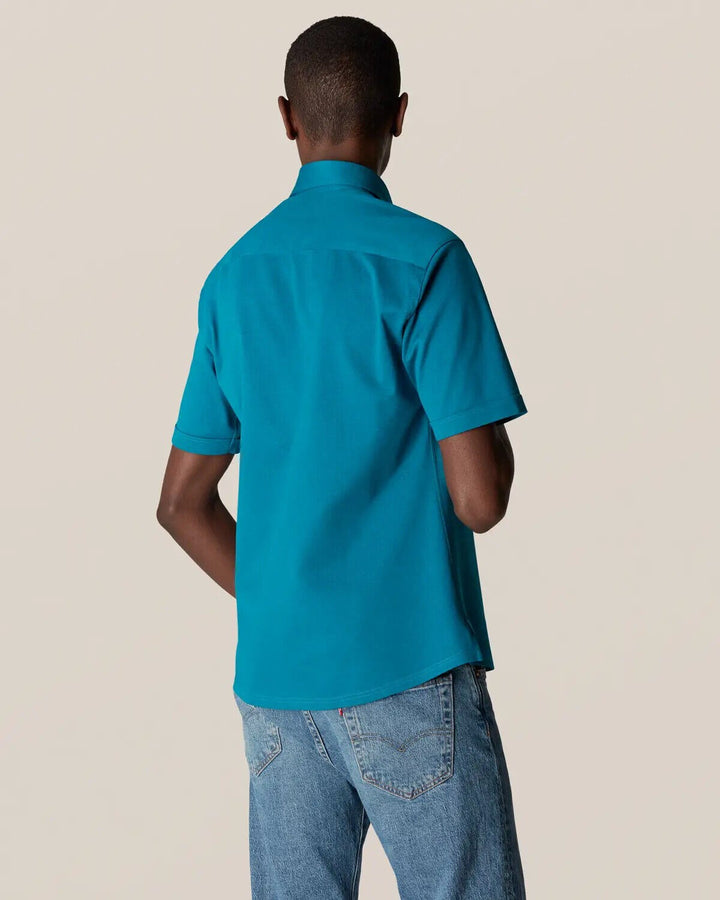 Translation missing: en.Eton Men's Contemporary-Fit Pique Polo in Teal- Size 3XL