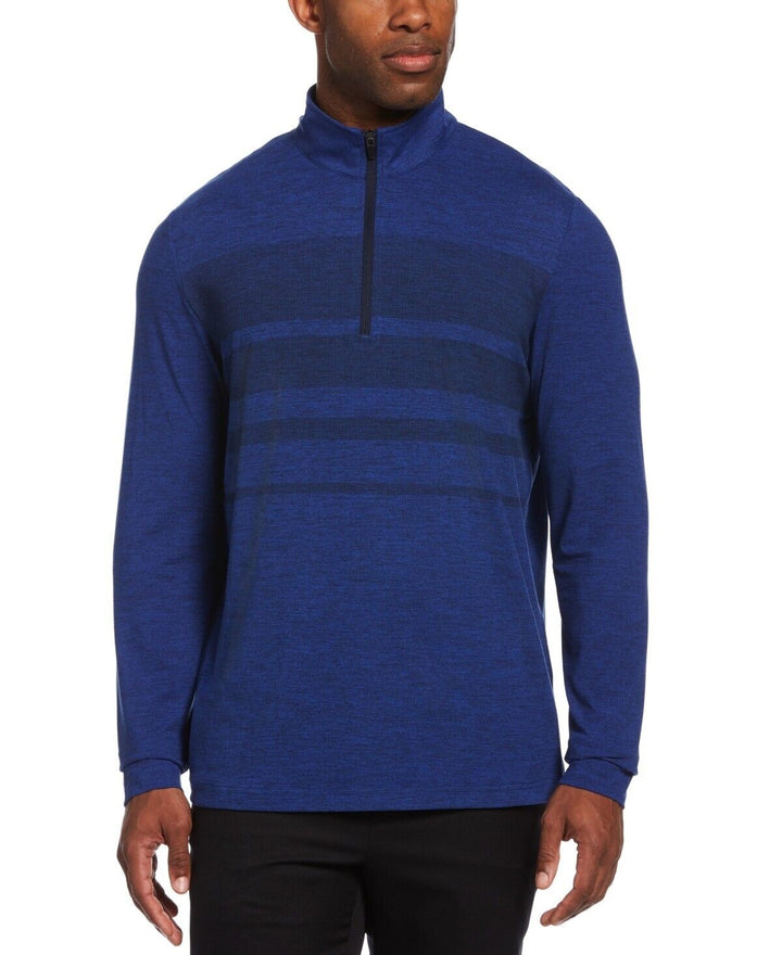 Translation missing: en.PGA Tour Men's Luxury Performance Textured Gradient Stripe 1/4-Zip SweatShirt-Sm