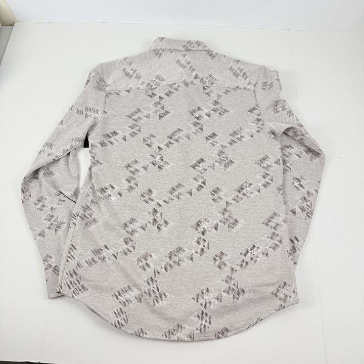 Translation missing: en.Alfani Men's Jacquard Knit Button-Down L/S Shirt Silver Cloud Heather-Small