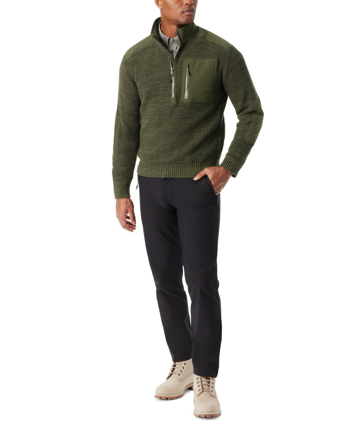 Translation missing: en.Bass Outdoor Sweater Men's Small Green Quarter-Zip Long Sleeve Pullover Patch