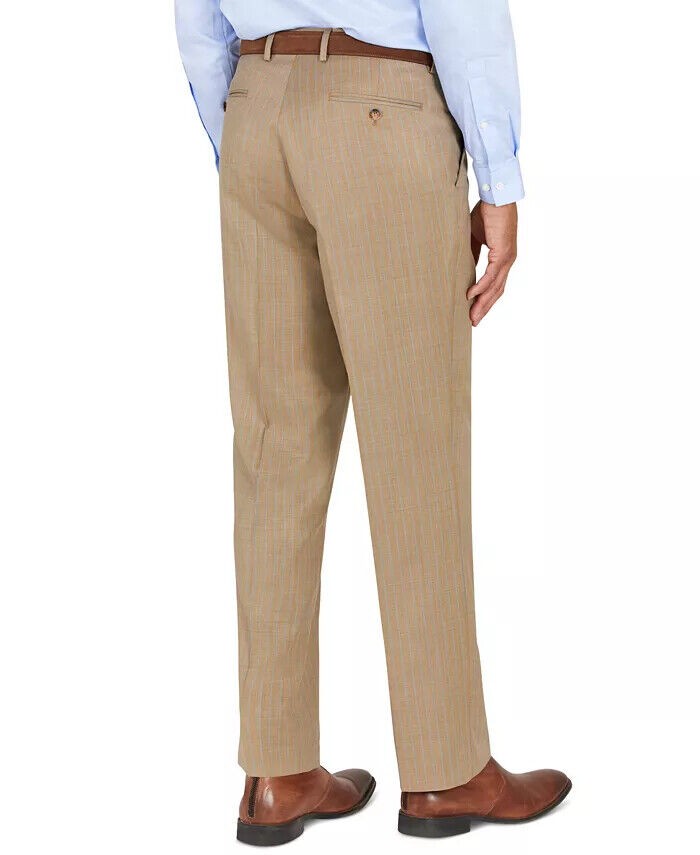 Translation missing: en.Tayion Collection Men's Classic-Fit Taupe Teal Stripe Suit Separates Pants-30/30